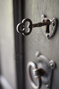 旧锁门开锁金属钥匙古董棕色安全背景图片
