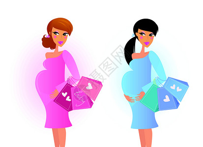 母亲的等待等待男婴和女婴的孕妇设计图片
