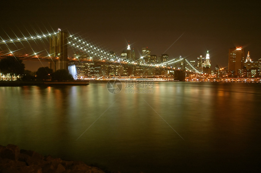 布鲁克林桥摩天大楼景观历史日落公园旅行游客历史性天际港口图片