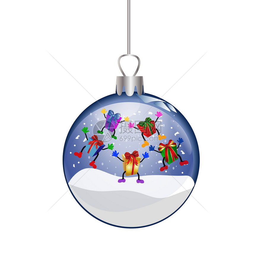 圣诞节玻璃球 带跳跃礼物插图框架墙纸雪花星星图片