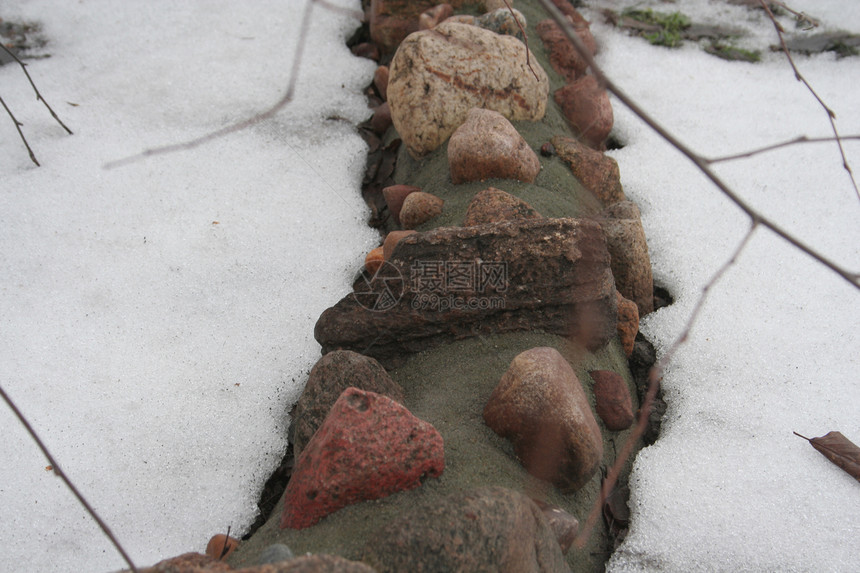石刻板棕色摄影材料小路水泥岩石花园图片
