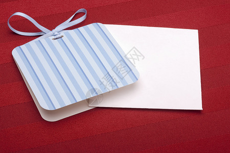 贺卡卡片庆典丝带信封蓝色红色背景图片