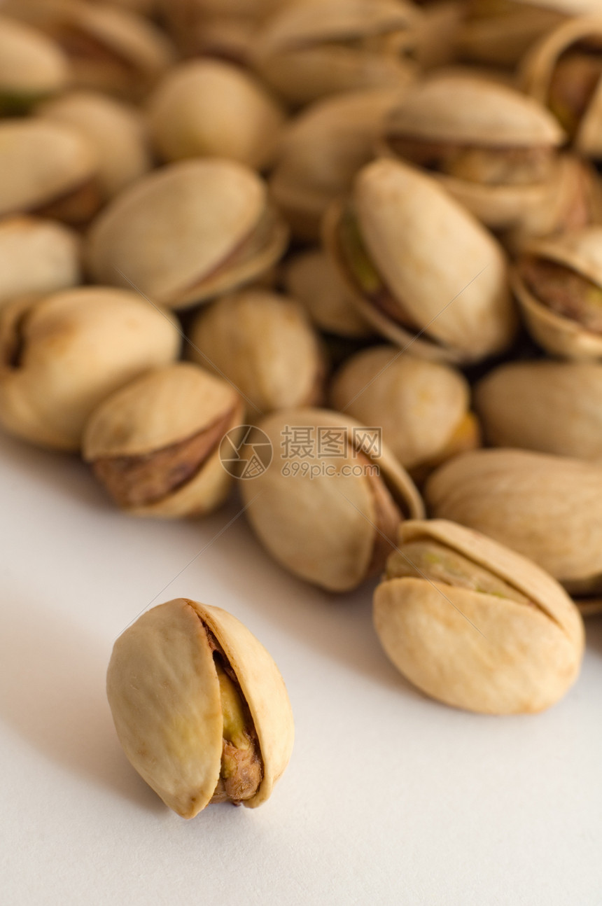 Pistachios 螺旋藻早餐市场饮食营养食物味道宏观水果团体棕色图片