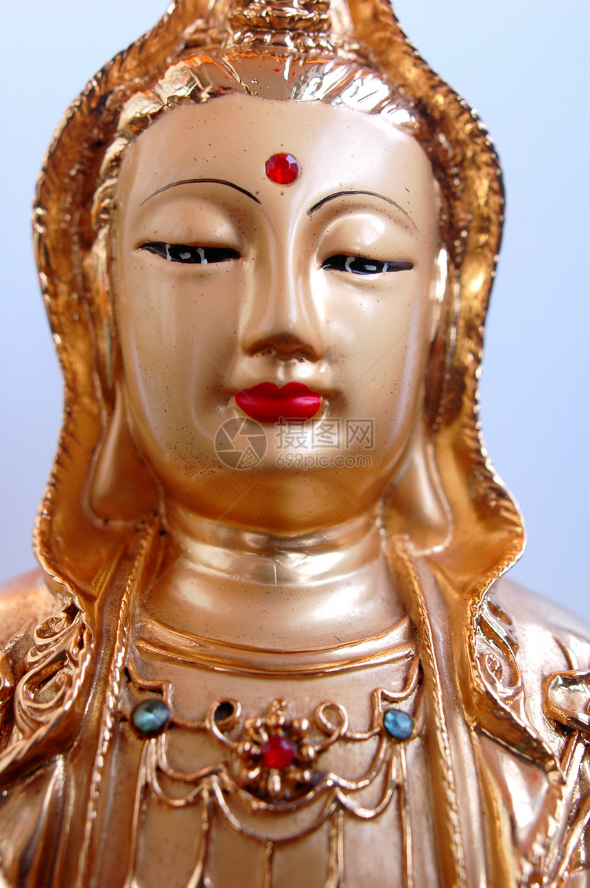 黄金芽珠沉思白色精神冥想崇拜文化佛教徒艺术金子雕塑图片