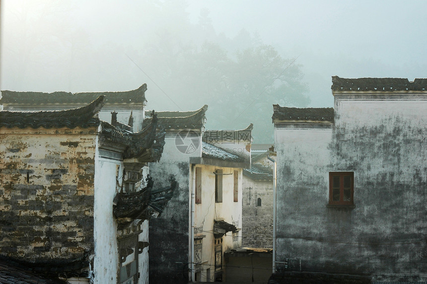 中国东部一个老村的地标房子风景旅行村庄文化荒野农业墙壁建筑物国家图片