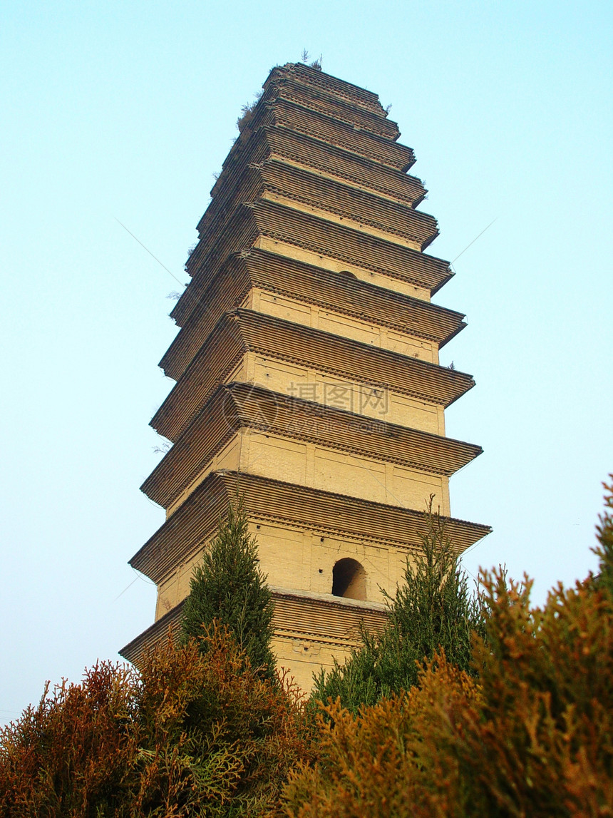 古代塔寺艺术天空历史纪念碑宗教花园建筑文化旅游植物图片