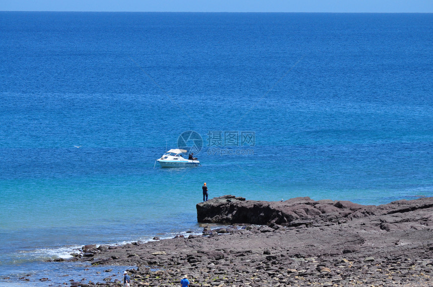 美丽的澳洲海岸 哈莱特湾 阿德莱德海浪明信片爬坡阳光海滩蓝色天堂植物假期支撑图片