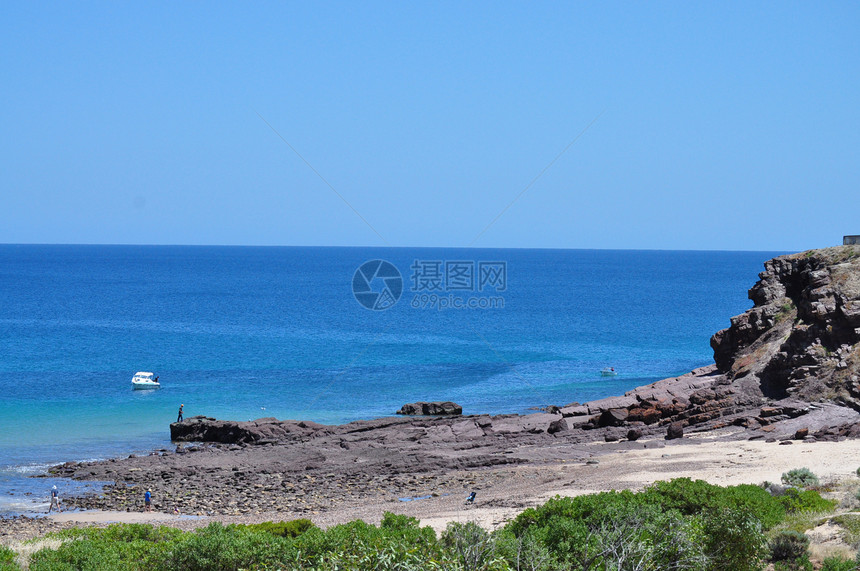 美丽的澳洲海岸 哈莱特湾 阿德莱德晴天岩石海景旅游海岸线公园海浪天堂蓝色阳光图片