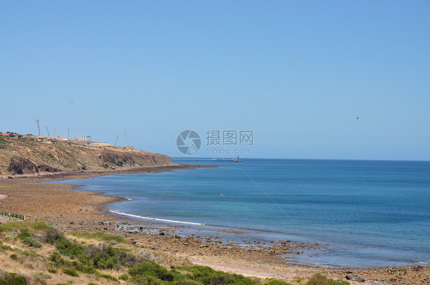 美丽的澳洲海岸 哈莱特湾 阿德莱德假期明信片支撑旅游蓝色阳光植物岩石海浪爬坡图片