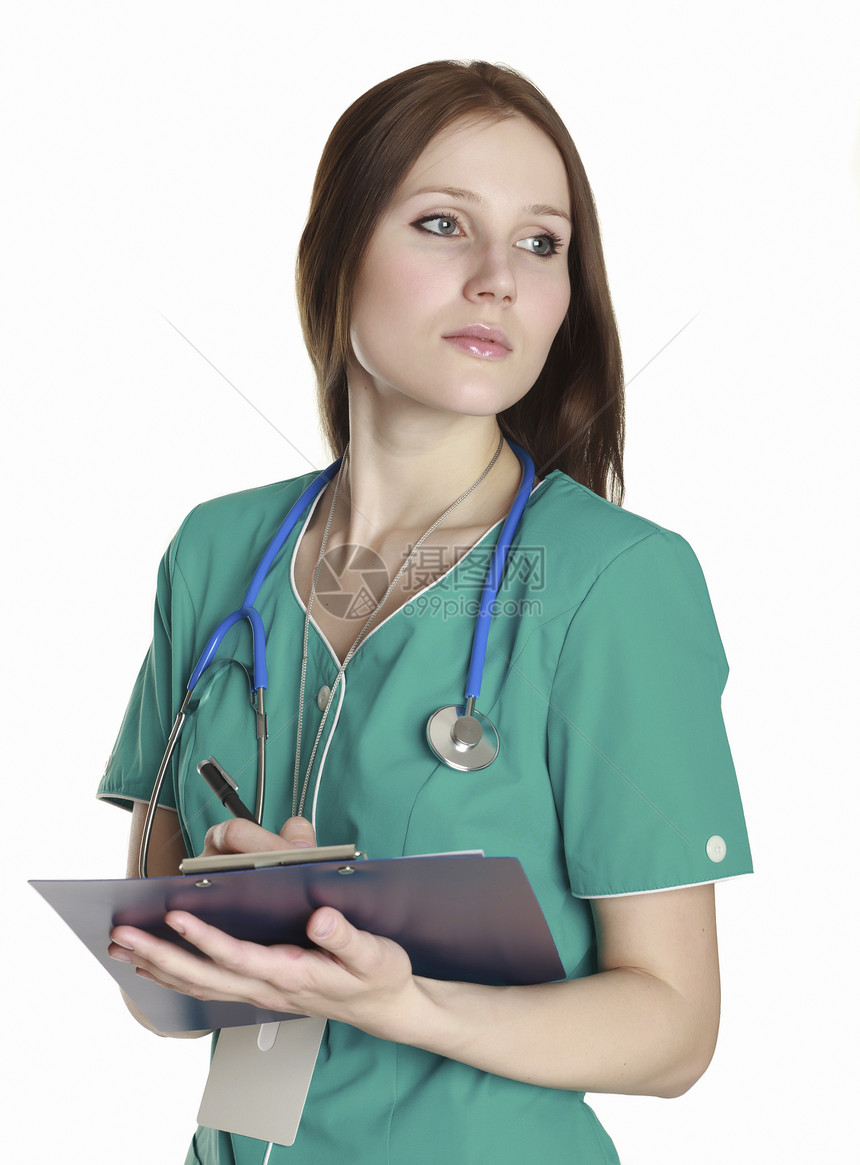 女医生卫生帮助文书记录医院手术临床护理从业者工作图片