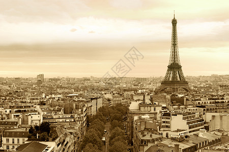 法国巴黎市风景景观旅行建筑学天空城市建筑物旅游铁塔棕褐色建筑背景
