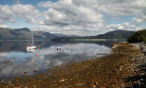 苏格兰海湖背景图片