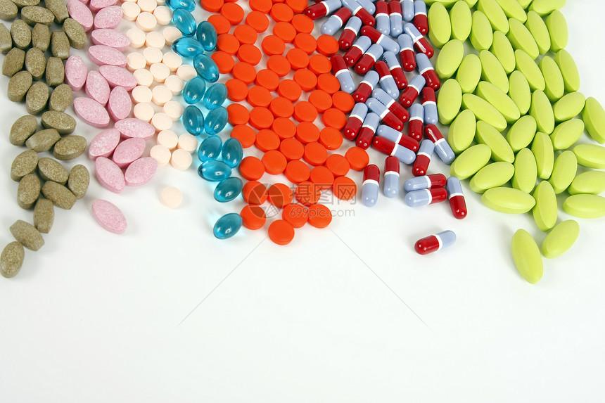色彩多彩的药片囊片维生素依赖凝胶图片