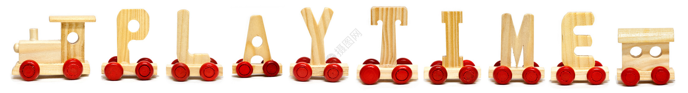 闲暇时间木头白色火车字母轮子红色游戏背景图片