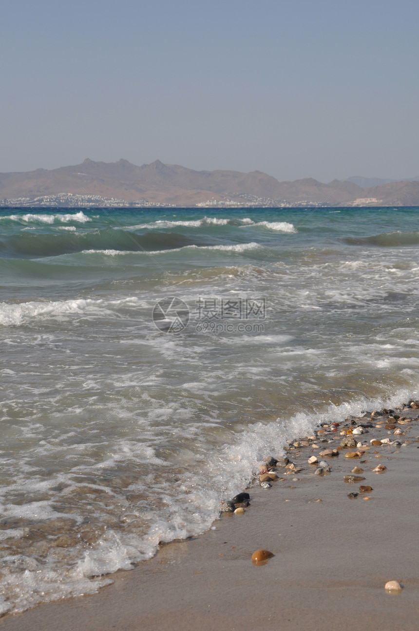 科斯海滩场景海岸线风景海浪火鸡石头天空海洋岩石海景图片