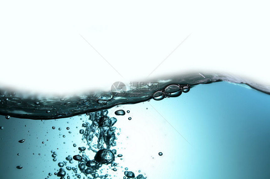 带泡沫的淡水蓝色速度水滴气泡卫生洁净宏观墙纸液体波纹图片
