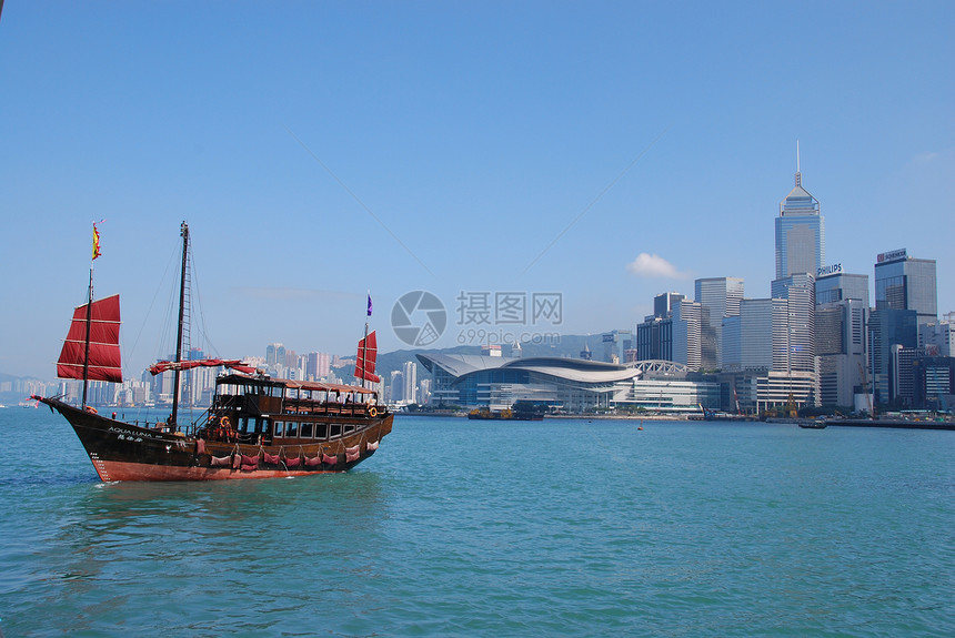 香港海港摩托艇建筑物城市商业地标旅游运输交通图片