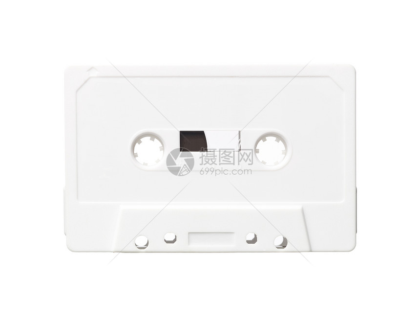 白色录音磁带复兴复古风格音乐设备水平图片