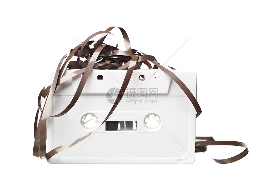 白色录音磁带复古设备水平复兴音乐风格图片