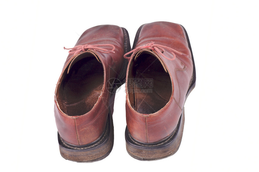 使用过的棕男子鞋正装鞋带商务男性皮革白色靴子红色商品人士图片