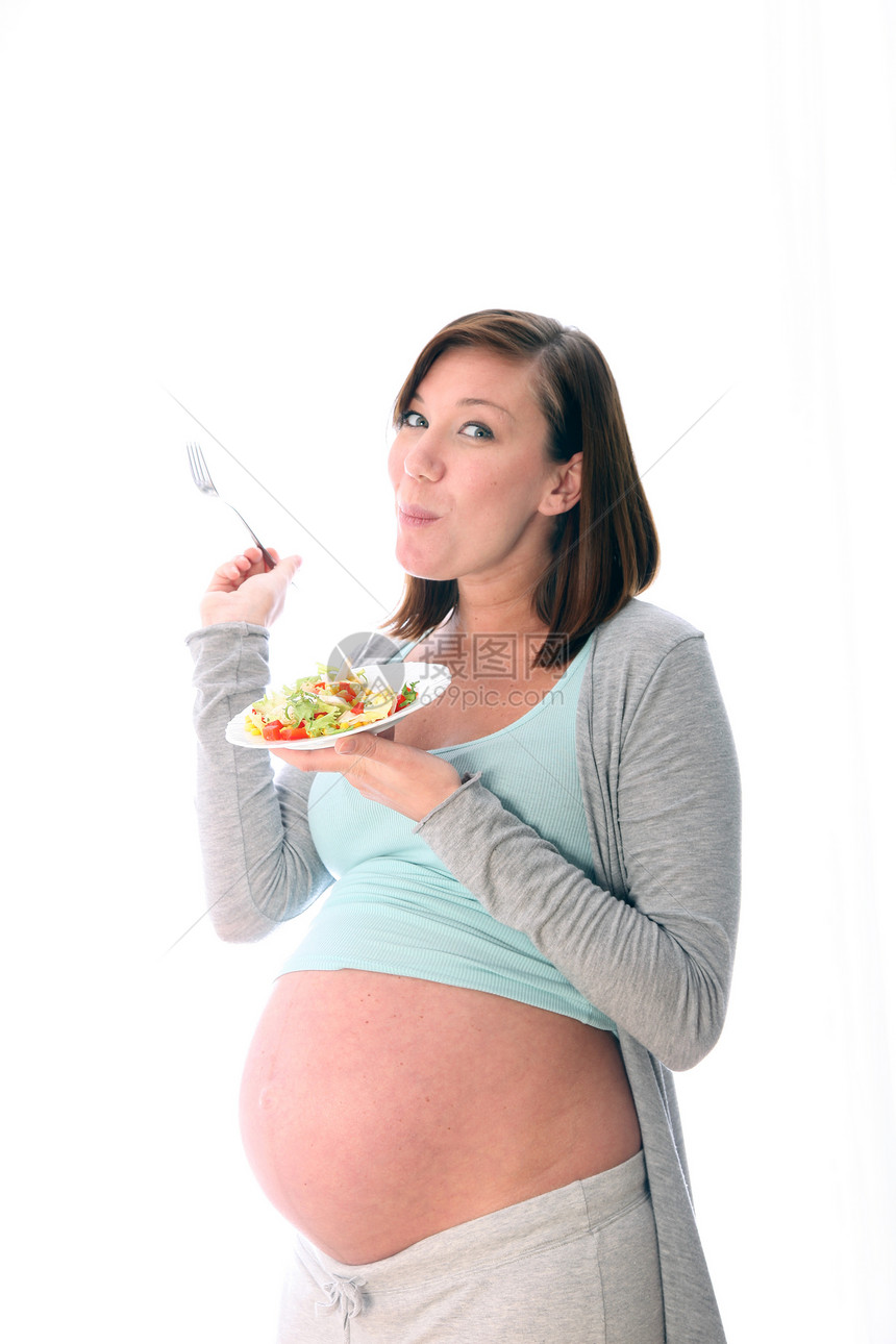 孕妇 吃健康沙拉图片