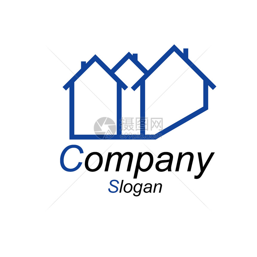 Logo 指向房地产财产房子口号插图白色商业代理人图片