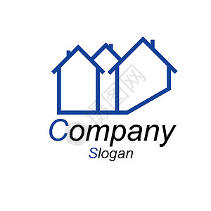 Logo 指向房地产财产房子口号插图白色商业代理人背景图片
