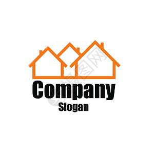Logo 指向房子插图财产代理人房地产白色口号商业背景图片