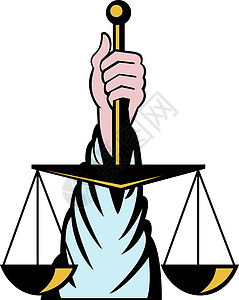 手持司法规模的司法插图体重秤艺术品天平背景图片