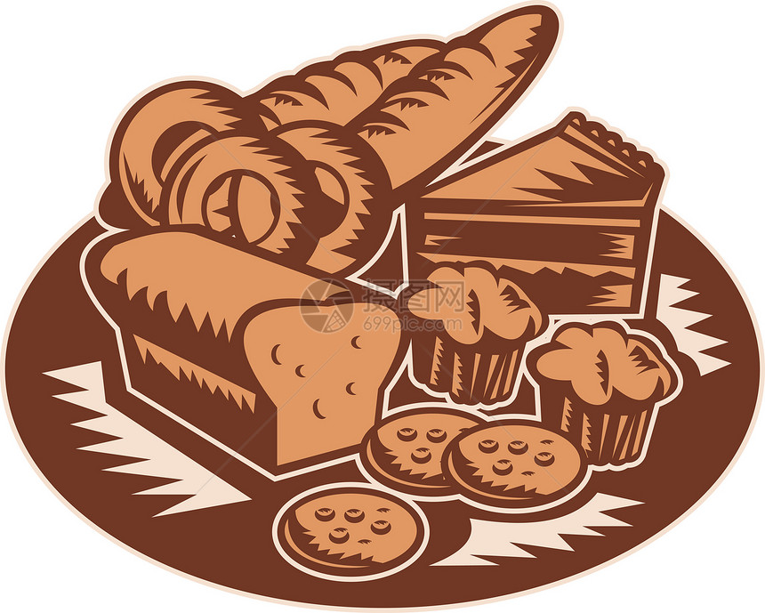 糕点面包店面包饼干松饼图片