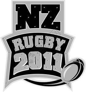 2011年新西兰橄榄球与球铆钉插画运动联盟背景图片
