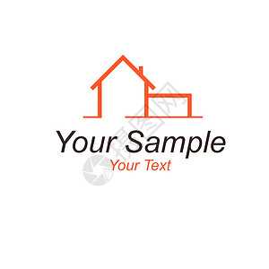 Logo 指向白色插图房地产房子代理人财产商业口号背景图片