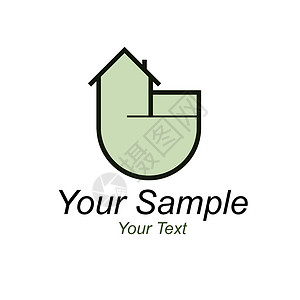 Logo 指向代理人房地产白色插图房子口号财产商业背景图片