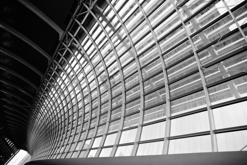 A 现代架构背景走廊构造线条城市职场窗户建筑学大厅建筑办公室图片