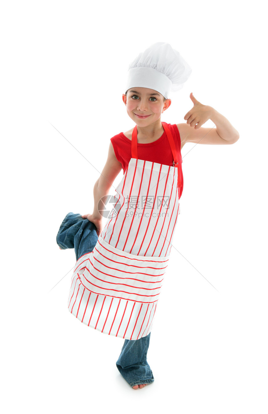 儿童厨师大拇指抬起来快乐图片