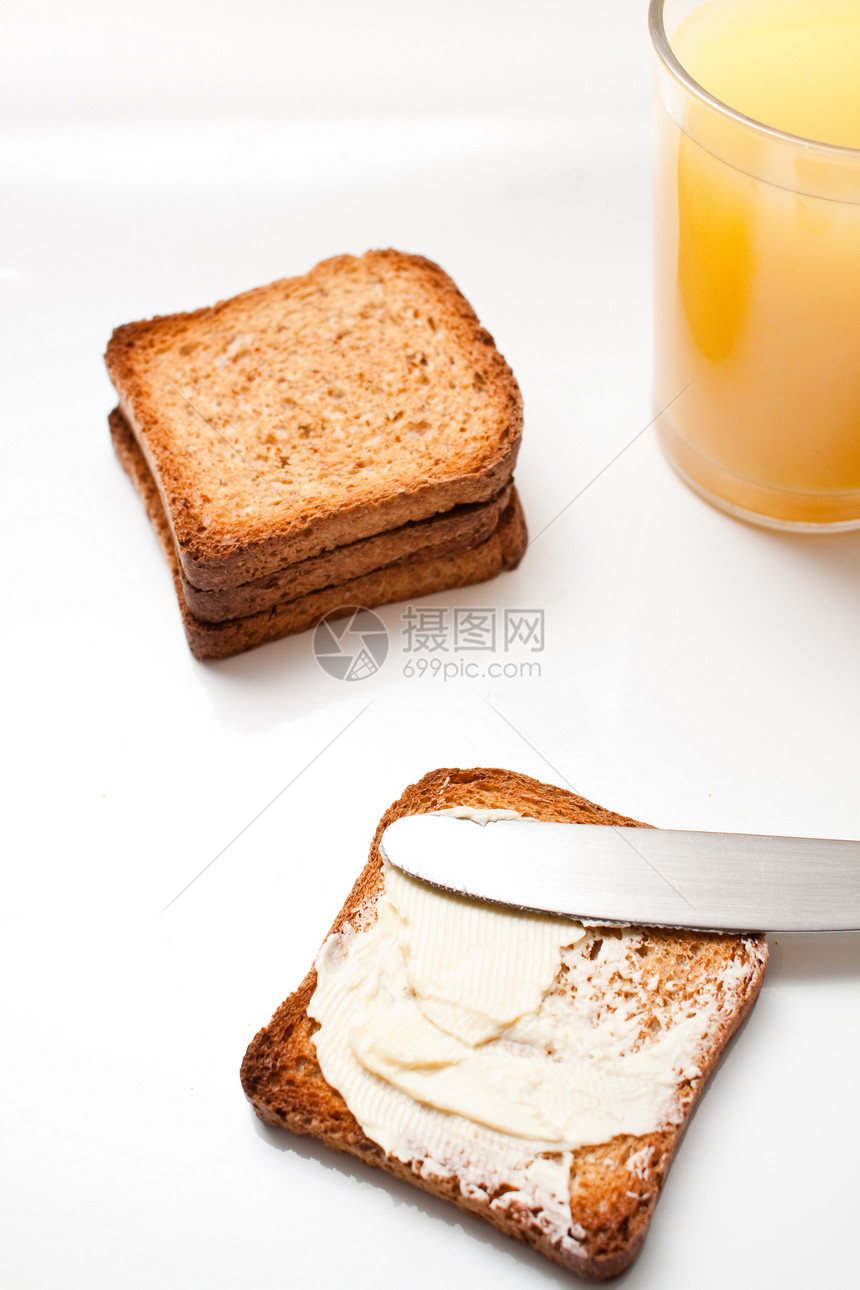 全套早餐黄油面包身体健康果汁橙子生活图片