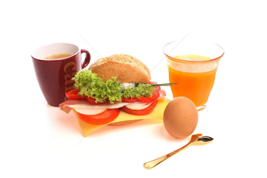 早餐面包卷营养咖啡午餐饮食包子粉状用餐水平白色产品图片