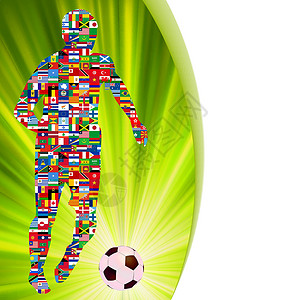 全球足球赛活动中的足球运动员 EPS 8旗帜团队男性竞赛男人爱国观众体育场锦标赛国家背景图片