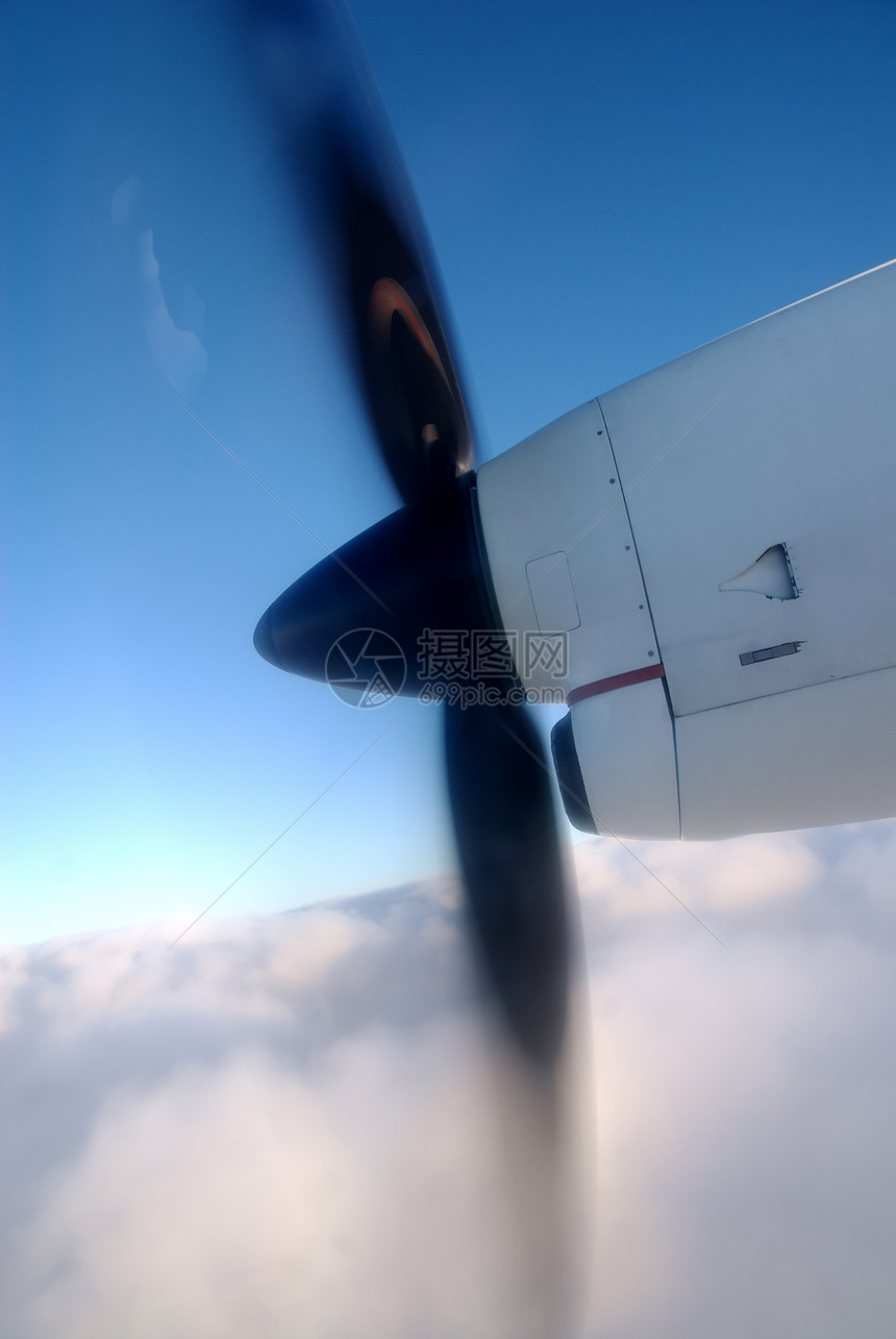 涡轮螺旋推进器旅行涡轮技术螺旋桨翅膀力量蓝色天空图片