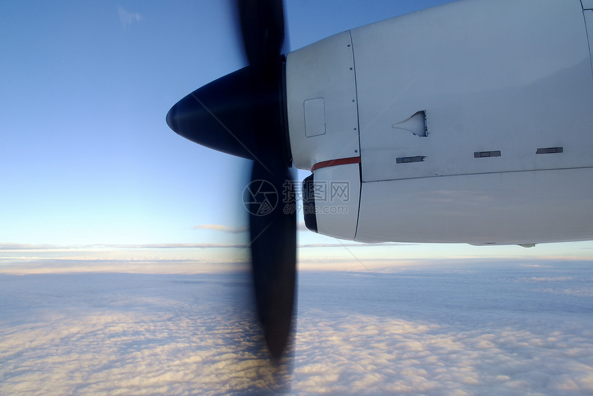 涡轮螺旋推进器技术力量天空蓝色涡轮旅行螺旋桨翅膀图片