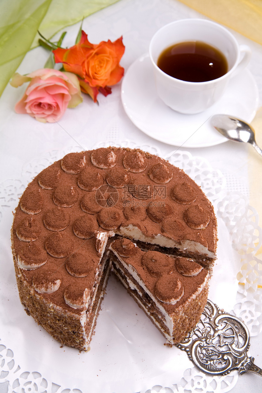 美味蛋糕庆典美食巧克力食物咖啡餐厅烘烤玫瑰甜点可可图片