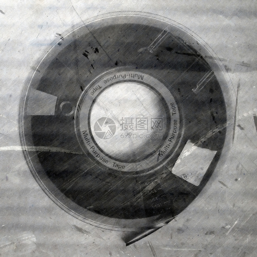 磁带卷技术记录视频电子产品工作室音乐贮存灰色电脑备份图片