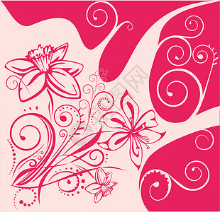 抽象粉色背景插图装饰品叶子背景图片