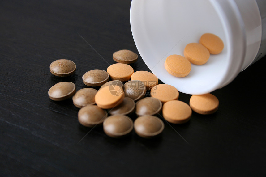 药片问题白色橙子止痛药瓶子医疗健康药物棕色图片