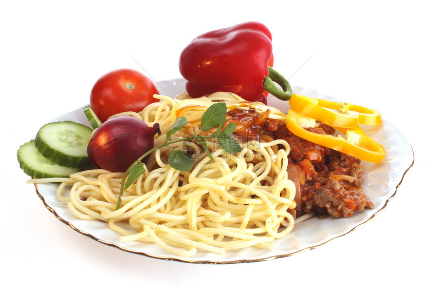 意大利菜盘上的意大利菜工作室烹饪食物草本植物面条薄荷美食服务营养桌子图片