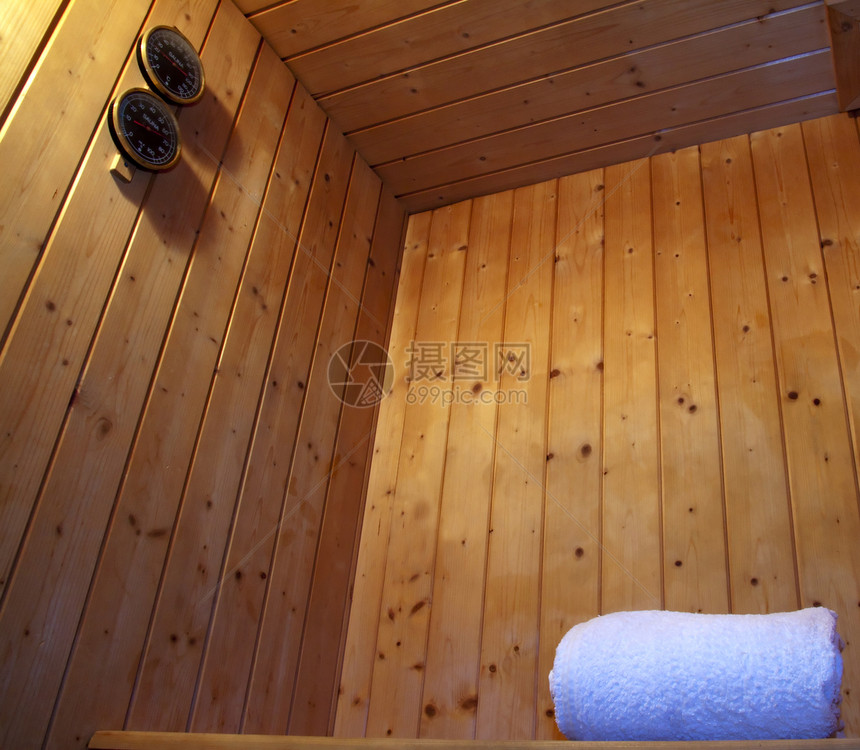 桑萨长椅浴室出汗健康蒸汽保健桑拿座位木头闲暇图片