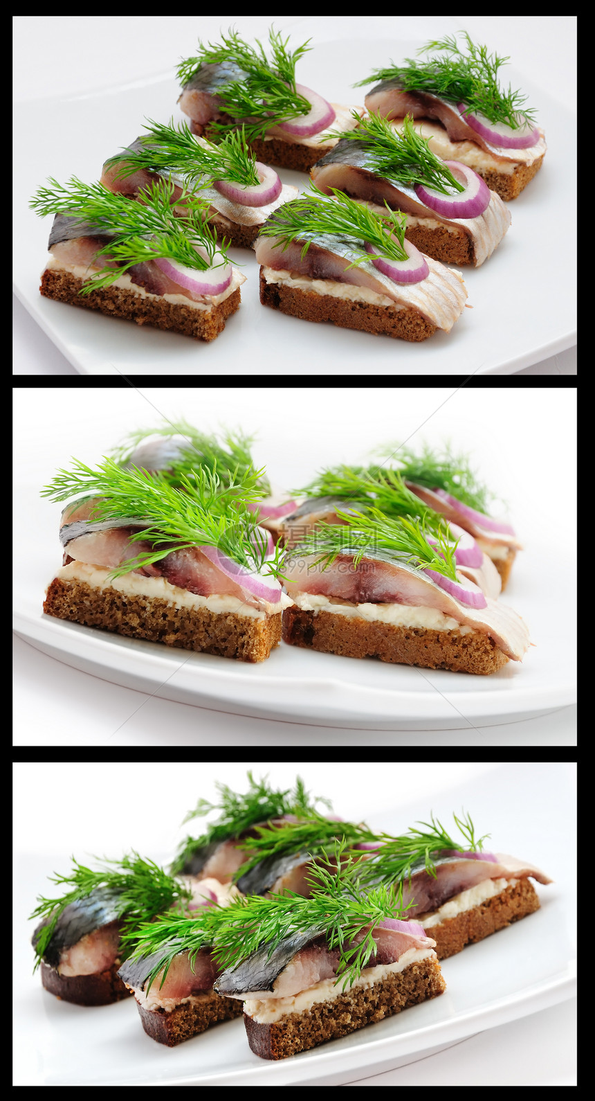黑麦面包三明治 配有 洋葱和草药蔬菜产品维生素自助餐健身餐饮鲱鱼装饰烹饪拼盘图片
