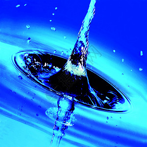 水滴子水面水滴蓝色波纹挥发性背景图片