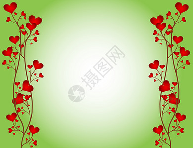 爱情花框架插图墙纸情人卡片背景图片