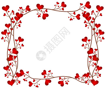 爱情花框架墙纸插图卡片情人背景图片